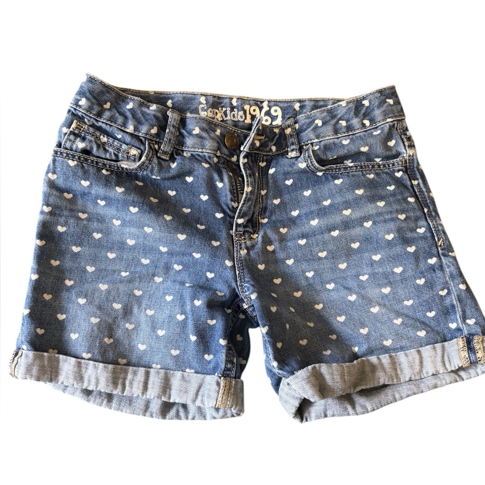 GAP Blue and White Polka Dot Jean Shorts